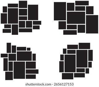 Conjunto de Modelos de Layout de Moldura de Fotos da Colagem Moderna.