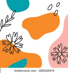 Modern collage. Poster, postcard, label for printing. Hand drawn abstract pattern. Creative collage contemporary  pattern. Autumn abstract pattern.
