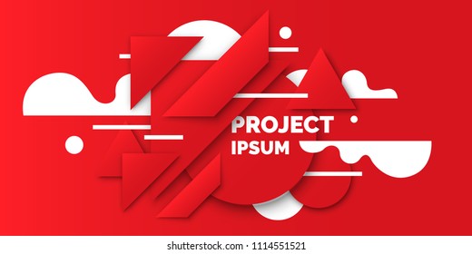 Modern collage of simple geometric shapes. Abstract composition and background for the poster. Vector illustration.