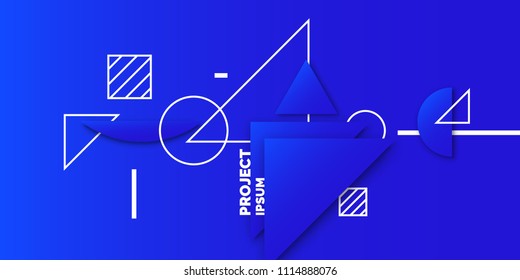 Modern collage of simple geometric shapes. Abstract composition and background for the poster. Vector illustration.