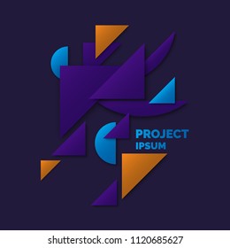 Modern collage of simple geometric shapes. Abstract composition and background for the poster. Vector illustration.