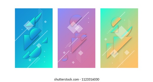 Modern collage of simple geometric shapes. Abstract composition and background for the poster. Vector illustration.