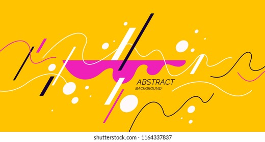 Modern collage of simple geometric shapes. Abstract composition and background for the poster.