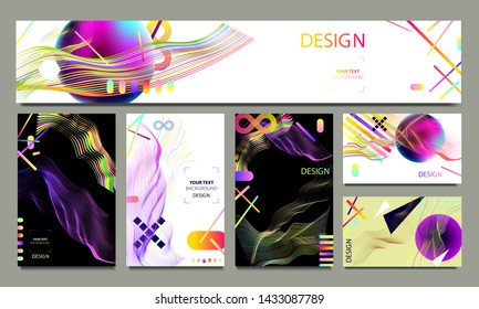 Modern collage summer background geometry scattered elements with gradients for banner, flyer, posting with your text hipster