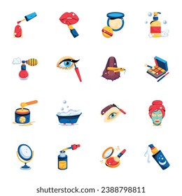 Modern Collection of Beauty Flat Icons 

