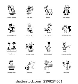 Modern Collection of Christmas Celebration Glyph Icons 

