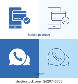 A modern collection of editable vector icons in filled (solid) glyph and outline stroke styles. Features icons for group - community voting and support - help services - perfect for apps, websites, 