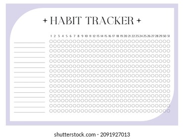 Modern collection of habit tracker daily weekly monthly planner printable template with blue background. Collection of note paper, to do list, stickers templates. Blank white notebook page A4