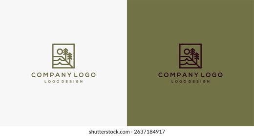 Modern Collection of Minimalist Landscape Icons and Brand Identity