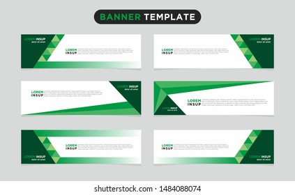 Modern Collection style of web banner template - Abstract geometric web design banner template isolated on dark grey background with many colors
