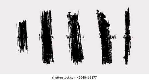 Modern collection of vector paint brush stroke, ink splatter, grunge line and artistic design elements. Dirty overlay, watercolor splash, black silhouette simple modern abstract art