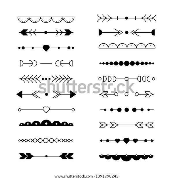 Modern collection of vector text dividers\
isolated on white\
background
