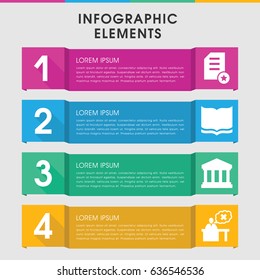 Modern college infographic template. infographic design with college icons includes book, teacher. can be used for presentation, diagram, annual report, web design.