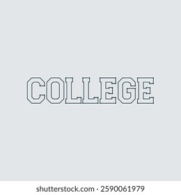 Modern College Written Text Typography Vector Illustration Template for Academic Background Wallpaper, Study and Educational Concept