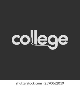 Modern College Written Text Typography Vector Illustration Template for Academic Background Wallpaper, Study and Educational Concept