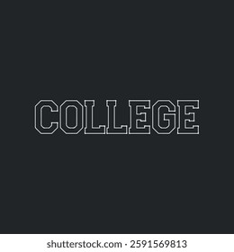 Modern College Written Text Typography Vector Illustration Template for Academic Background Wallpaper, Study and Educational Concept