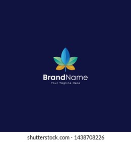 modern coloful leaf logo design template