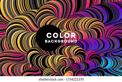 Modern color abstract design background, Colorful Flow motion style. Rainbow optical illusion poster. Psyhedelic art