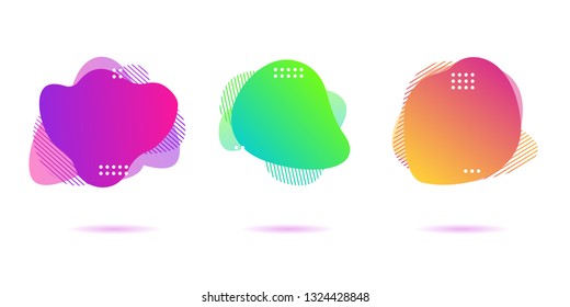 Modern Color abstract liquid shape, halftone patterns, fluid color overlap gradient background. Vector creative neon color splash shapes design - Vector Illustration