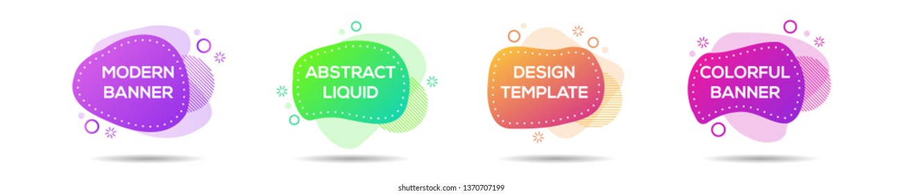 Modern Color abstract liquid shape, halftone patterns, fluid color overlap gradient background. Vector creative neon color splash shapes design - Vector Illustration
