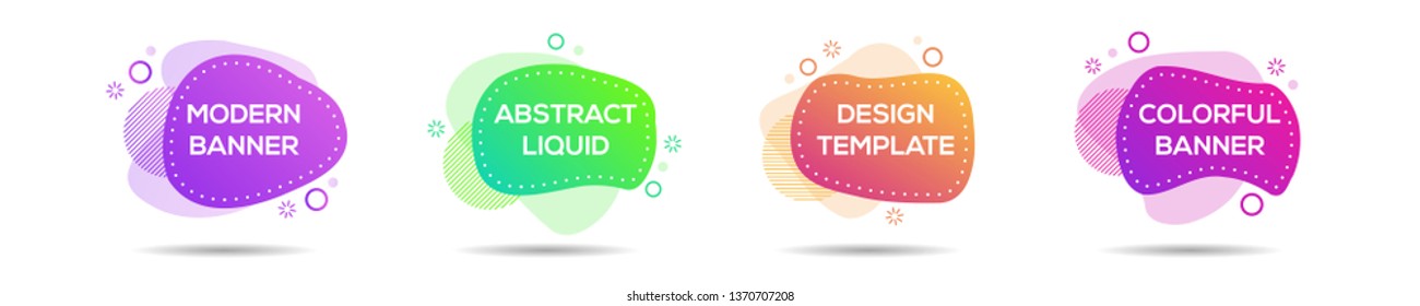 Modern Color abstract liquid shape, halftone patterns, fluid color overlap gradient background. Vector creative neon color splash shapes design - Vector Illustration