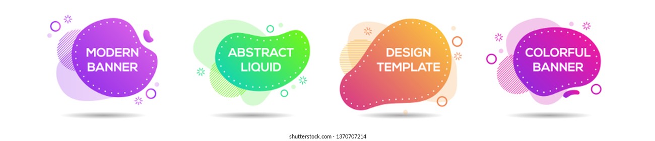 Modern Color abstract liquid shape, halftone patterns, fluid color overlap gradient background. Vector creative neon color splash shapes design - Vector Illustration