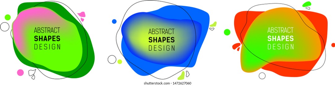 Modern Color abstract liquid shape, halftone patterns, fluid color overlap gradient background. 