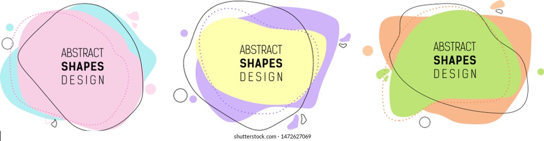 Modern Color abstract liquid shape, halftone patterns, fluid color overlap gradient background. 