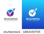 modern color agency travel check  business logo. transport, logistics delivery logo design with two versions