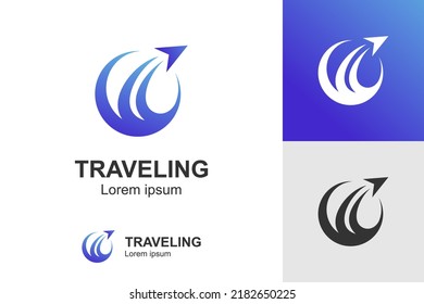 modern color agency travel check business logo. transport, logistics delivery logo design