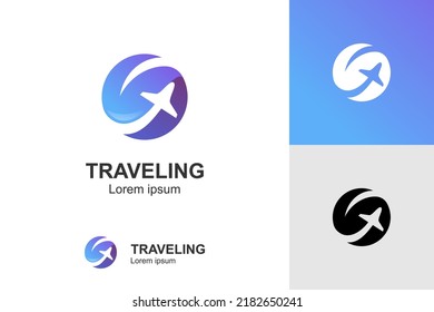 modern color agency travel check business logo. transport, logistics delivery logo design