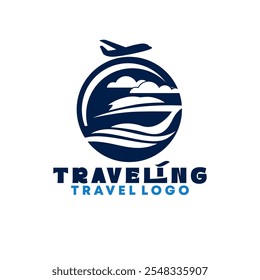 Logotipo moderno del negocio del cheque del viaje de la agencia del color. Transporte, Logística Entrega Diseño de logotipos