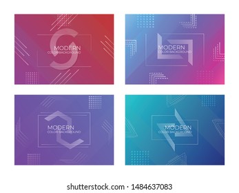 Modern color background line style and shadow with halftone. vector illustration