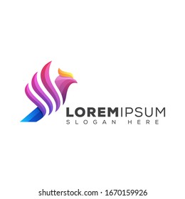 modern color bird phoenix logo design vector template