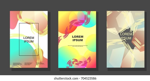 Modern color covers set 1. Colorful bubble shapes with gradients. Minimal design. Eps 10