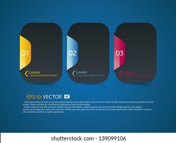 Modern color design label, progress banners with colorful tags.