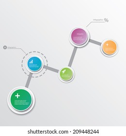 modern color Design template / can be used for infographics / numbered banners / cutout lines / graphic or website layout vector