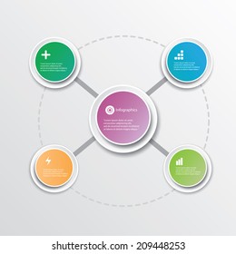 modern color Design template / can be used for infographics / numbered banners / cutout lines / graphic or website layout vector