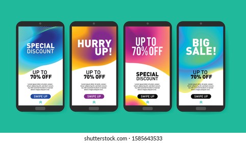 Modern color discount offer on mobile