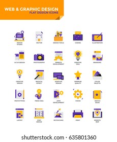 Modern Color Flat design icons for Web and Graphics Design. Icons for web and app design, easy to use and highly customizable. Vector