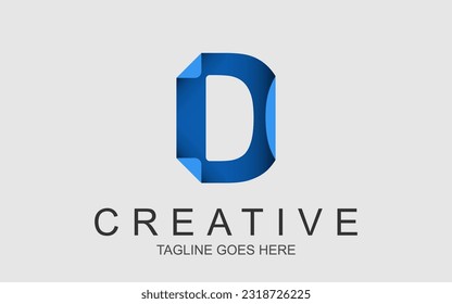 modern color font letter D logo design