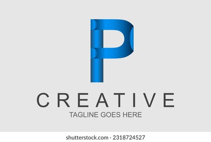 modern color font letter P logo design