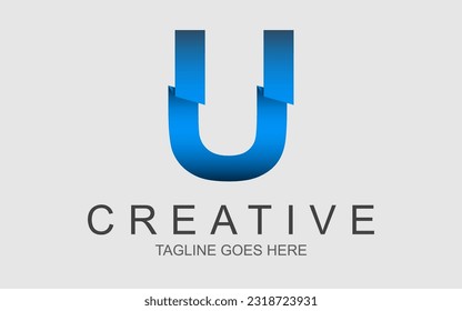 modern color font letter U logo design