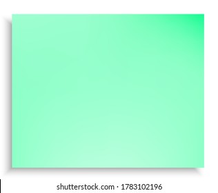 Modern color gradient background. Graphic backdrop with smooth and soft shadow. Vector illustration element. Green trendy and easy editable colored banner template.