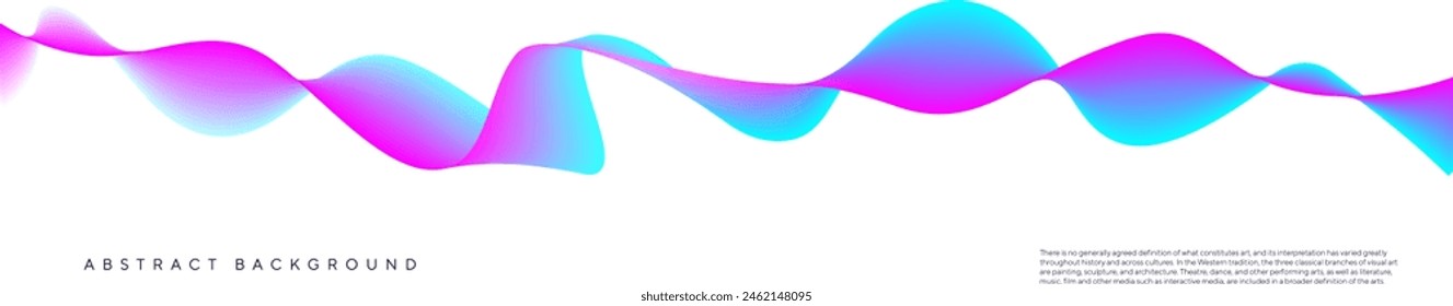 Gradiente de color moderno que fluye la línea de onda. Fondo abstracto blanco con onda brillante. Elemento de diseño de líneas móviles brillantes.  Concepto de tecnología futurista.