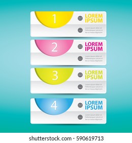modern color Infographic paper banners. Vector illustration can be used for workflow layout, diagram, number options, web design.