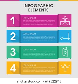 Modern color infographic template. infographic design with color icons includes man with flags. can be used for presentation, diagram, annual report, web design.