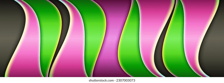líneas de color modernas formas geométricas color verde lima y fondo de sombras rosa gradiente brillante