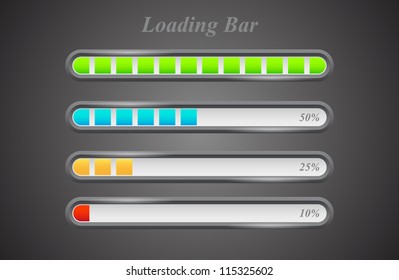 Modern color loading bars set