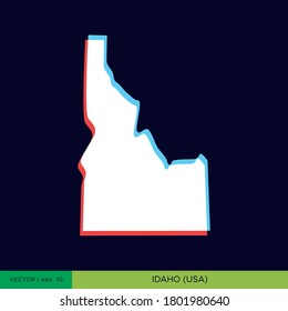 Modern color map of Idaho-state of USA on blue background vector design